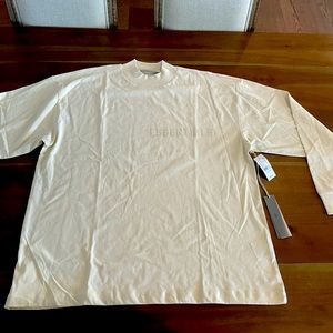 New- never worn -PACSUN FEAR OF GOD :EGG SHELL LONG-SLEEVE SHIRT -SIZE LARGE -